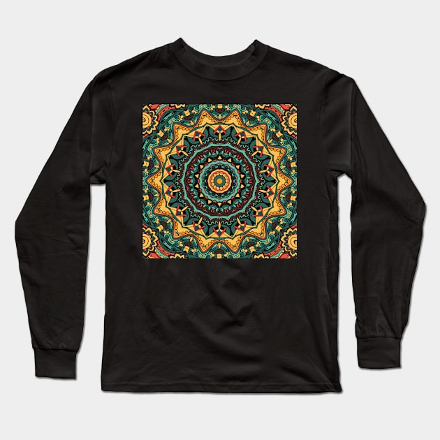 Trippy Mandala Long Sleeve T-Shirt by alexrow